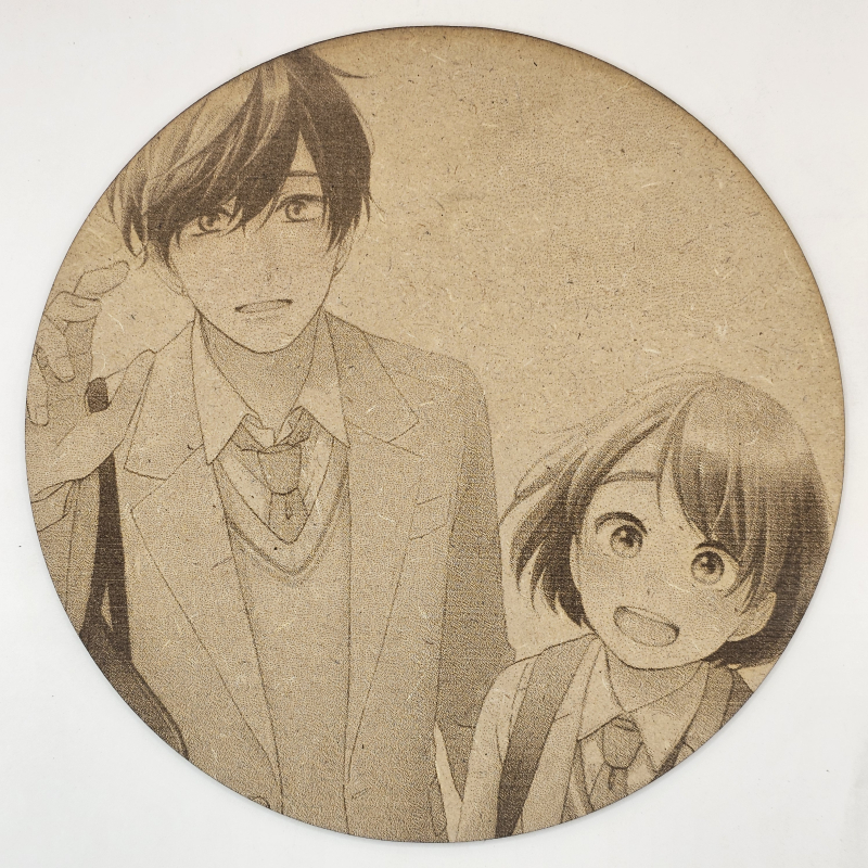 grabado laser en mdf ánime/manga,  Hotaru Hinase y Saki Hananoi, Una enfermedad llamada amor , decoración otaku, decoración ánime/manga
