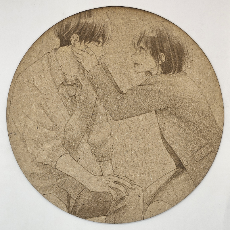 grabado laser en mdf ánime/manga,  Hotaru Hinase y Saki Hananoi, Una enfermedad llamada amor , decoración otaku, decoración ánime/manga