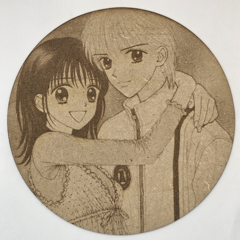 grabado laser en mdf ánime/manga,  Miki Koishikawa y Yuu Matsuura, Marmalade Boy , decoración otaku, decoración ánime/manga