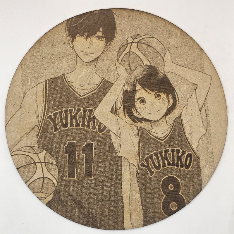 grabado laser en mdf ánime/manga,  Hotaru Hinase y Saki Hananoi, Una enfermedad llamada amor , decoración otaku, decoración ánime/manga